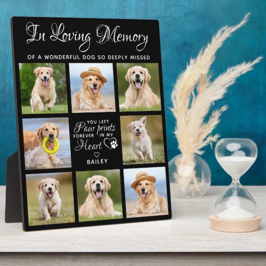 Pet Memorial Dog Loss Gift Personalized 11 Afbeeld Fotoplaat (Zijkant)