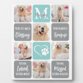 Pet Memorial Dog Loss Modern Stylish Photo Collage Fotoplaat (Voorkant)