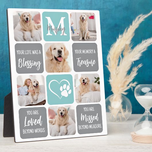 Pet Memorial Dog Loss Modern Stylish Photo Collage Fotoplaat