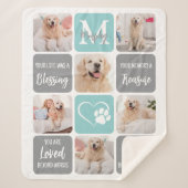 Pet Memorial Dog Loss Modern Stylish Photo Collage Sherpa Deken (Voorkant)