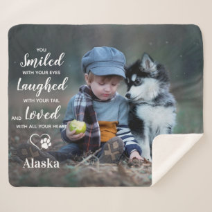 Pet Memorial Dog Loss Poem Custom Foto Sherpa Deken