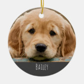 Pet Memorial Dog Photo Rainbow Bridge Keramisch Ornament (Voorkant)