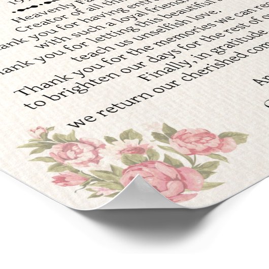 Pet Memorial Dog Prayer Poster (Hoek)