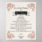 Pet Memorial Dog Prayer Poster (Voorkant)