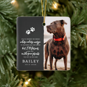 Pet Memorial Eenvoudig Modern Chique Gedicht Foto Keramisch Ornament