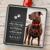 Pet Memorial Eenvoudig Modern Chique Gedicht Foto Metalen Ornament