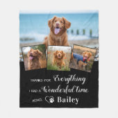 Pet Memorial Elegant Dog 4 Foto Collage Fleece Deken (Voorkant)