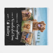Pet Memorial Elegant Dog 4 Foto Collage Fleece Deken (Voorkant (Horizontaal))