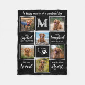 Pet Memorial Elegant Persoonlijk 6 Foto Collage Fleece Deken (Voorkant)