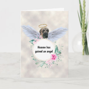 Pet memorial English mastiff dog angel wings poem Kaart