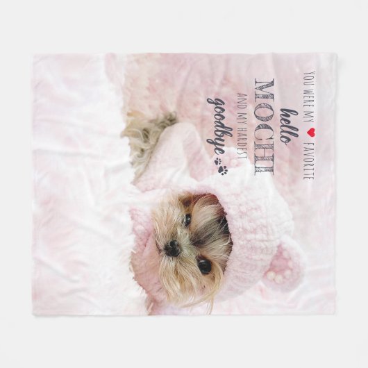 Pet Memorial Favorite Hallo Quote Keepomwille Foto Fleece Deken (Voorkant (Horizontaal))