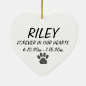 Pet Memorial Forever Heart Keepsake Dog Foto Keramisch Ornament (Achterkant)