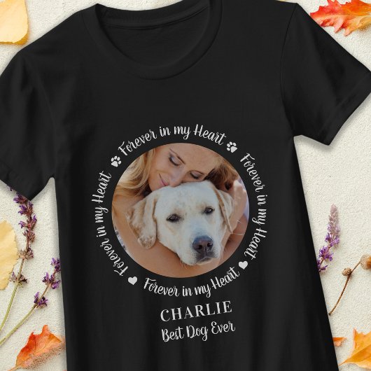 Pet Memorial Forever Heart Persoonlijke foto T-shirt