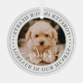 Pet Memorial Forever Hearts Elegant Foto Glas Ornament (Achterkant)