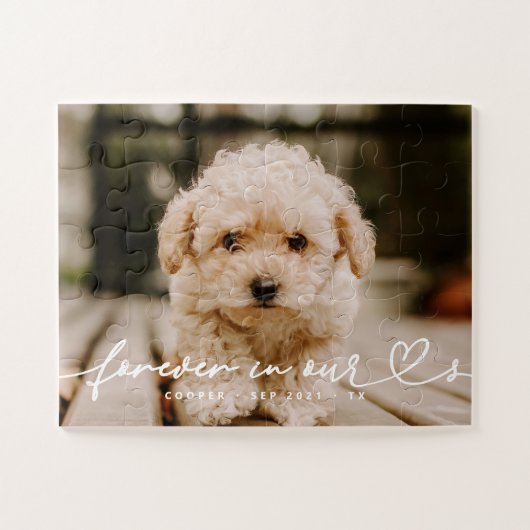 Pet Memorial Forever hoort eenvoudige moderne foto Legpuzzel (Horizontaal)