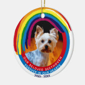 Pet Memorial Forever in Hearts Rainbow Bridge Keramisch Ornament (Links)