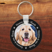 Pet Memorial Forever in ons hart Aangepaste foto Sleutelhanger (Voorkant)