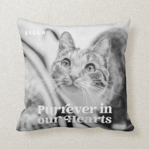 Pet Memorial Forever in ons hart Eenvoudige foto Kussen