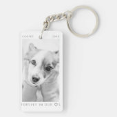 Pet Memorial Forever in ons hart Eenvoudige foto Sleutelhanger (achterkant)
