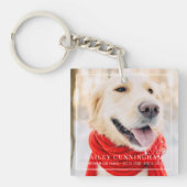 Pet Memorial Forever in ons hart Foto gemaakt Sleutelhanger (Voorkant)