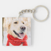 Pet Memorial Forever in ons hart Foto gemaakt Sleutelhanger (Achterkant)