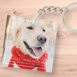 Pet Memorial Forever in ons hart Foto gemaakt Sleutelhanger