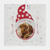 Pet Memorial Forever in ons hart Foto Glas Ornament (Achterkant)