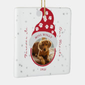 Pet Memorial Forever in ons hart Foto Keramisch Ornament (Rechts)