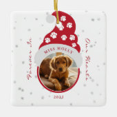 Pet Memorial Forever in ons hart Foto Keramisch Ornament (Voorkant)