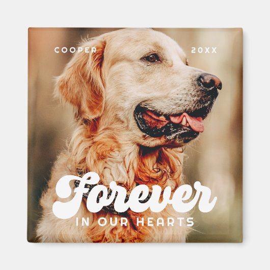 Pet Memorial Forever in ons hart  Foto Magneet (Voorkant)