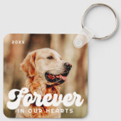Pet Memorial Forever in ons hart  Foto Sleutelhanger (Achterkant)