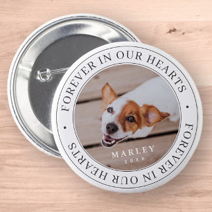 Pet Memorial Forever in ons hart Moderne foto Ronde Button 5,7 Cm