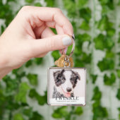 Pet Memorial Forever in ons hart Moderne foto Sleutelhanger (Hand)
