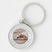 Pet Memorial Forever in ons hart Moderne foto Sleutelhanger (Voorkant)