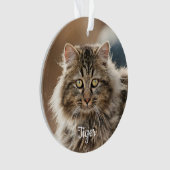 Pet Memorial Forever in Our Hearts Cat Foto Ornament (voorkant)