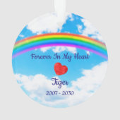 Pet Memorial Forever in Our Hearts Cat Foto Ornament (achterkant)