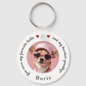 Pet Memorial Forever in Our Hearts Custom Sleutelh Sleutelhanger (Voorkant)