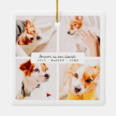 Pet Memorial Forever In Our Hearts Elegant Photos Keramisch Ornament (Achterkant)