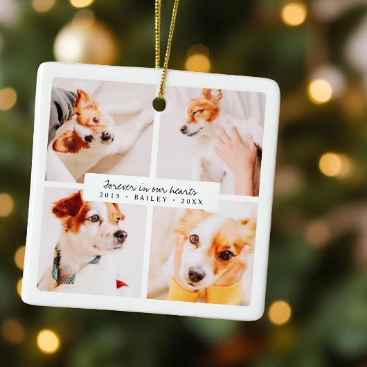 Pet Memorial Forever In Our Hearts Elegant Photos Keramisch Ornament