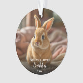 Pet Memorial Forever Loved Bunny Foto van Kerstmis Ornament (voorkant)