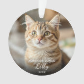 Pet Memorial Forever Loved Cat Foto van Kerstmis Ornament (voorkant)