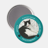 Pet Memorial Forever Loved Cat Photo Sleutelhanger Magneet (Voorkant / Achterkant)