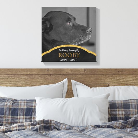 Pet Memorial Foto Aangepaste gepersonaliseerde naa Canvas Afdruk (Insitu (Slaapkamer))