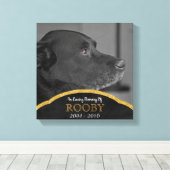 Pet Memorial Foto Aangepaste gepersonaliseerde naa Canvas Afdruk (Insitu (Houten vloer))