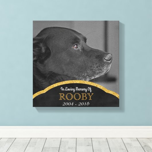 Pet Memorial Foto Aangepaste gepersonaliseerde naa Canvas Afdruk (Insitu (Houten vloer))