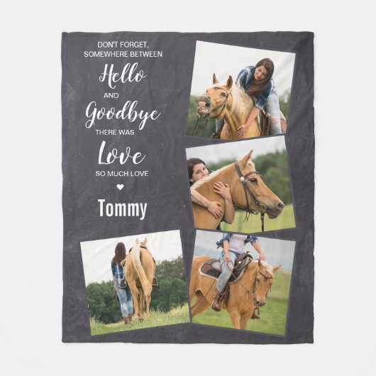 Pet Memorial Foto Collage Fleece Deken (Voorkant)