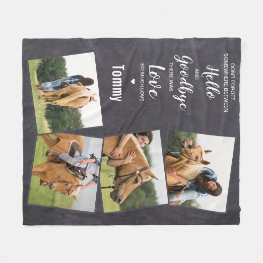 Pet Memorial Foto Collage Fleece Deken (Voorkant (Horizontaal))