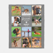 Pet Memorial Foto Collage Gray Fleece Deken (Voorkant)