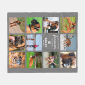 Pet Memorial Foto Collage Gray Fleece Deken (Voorkant (Horizontaal))