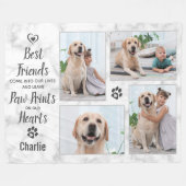 Pet Memorial Foto Collage Keepslag Fleece Deken (Voorkant (Horizontaal))